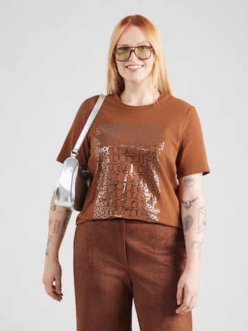 Persona by Marina Rinaldi - Camisa 'STRANO' em castanho: frente