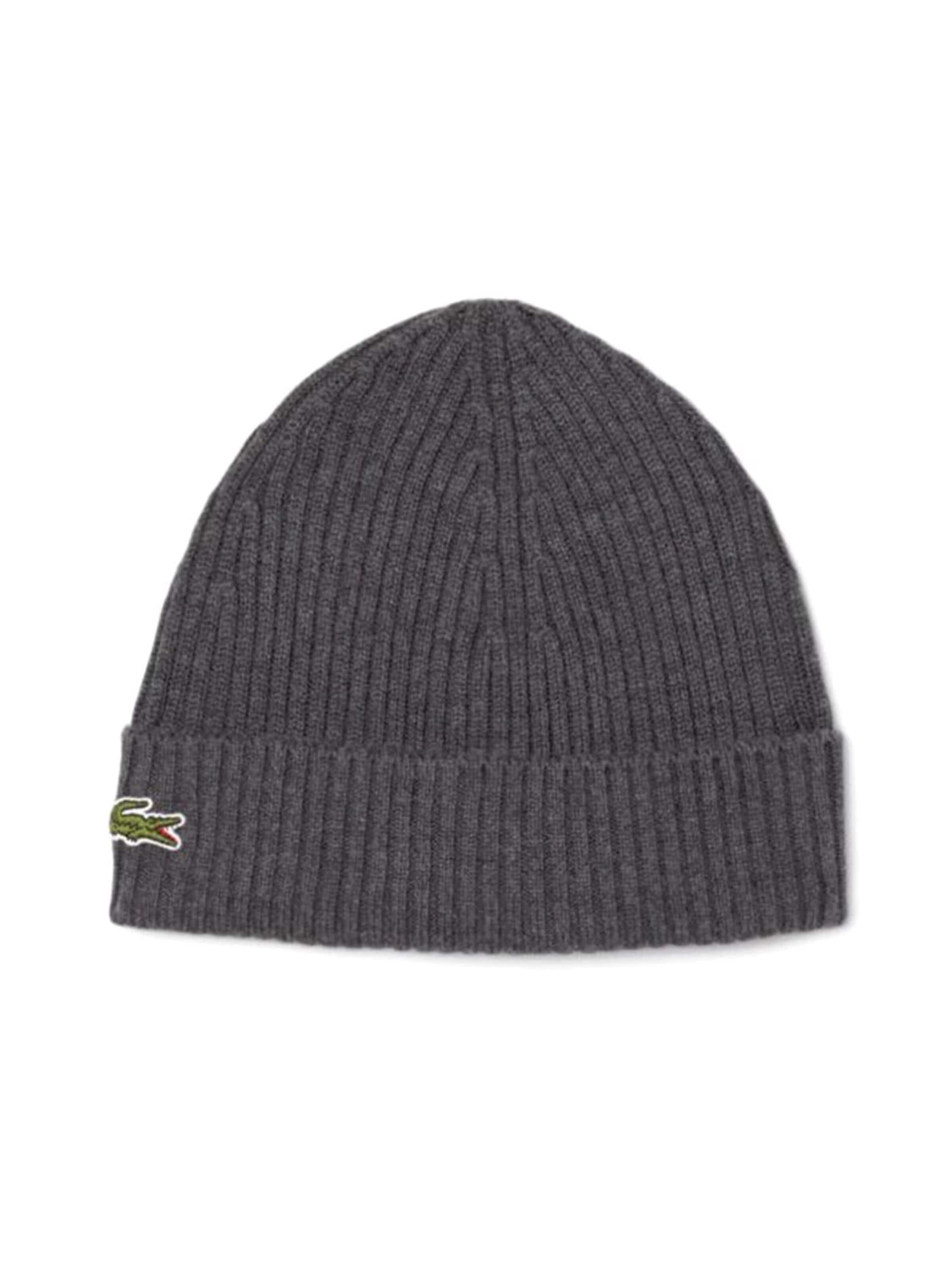 LACOSTE Hue 'Berretto 050 Beanie Hat Grey' i grå: forside