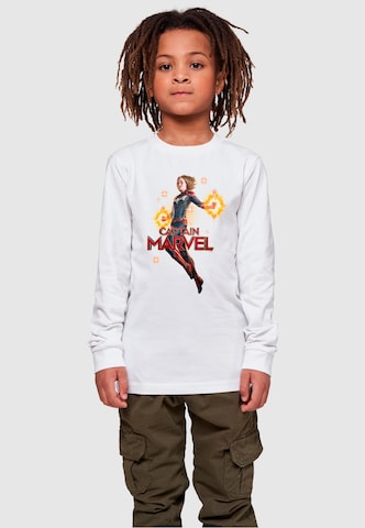 ABSOLUTE CULT Shirt 'Captain Marvel - Carol Danvers' in Wit: voorkant
