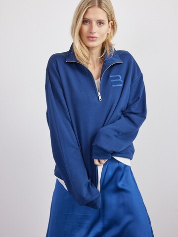 BEARTH Sweatshirt 'Half Zip Bio-Baumwolle' in Blue: front