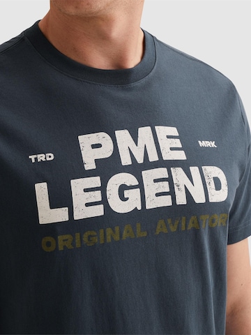 PME Legend Shirt 'T-shirt with rugged artwork on the chest' in Blauw
