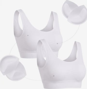 Bustier Soutien-gorge de sport 'SORYA – Sport-BH' fashionshowcase en blanc : devant