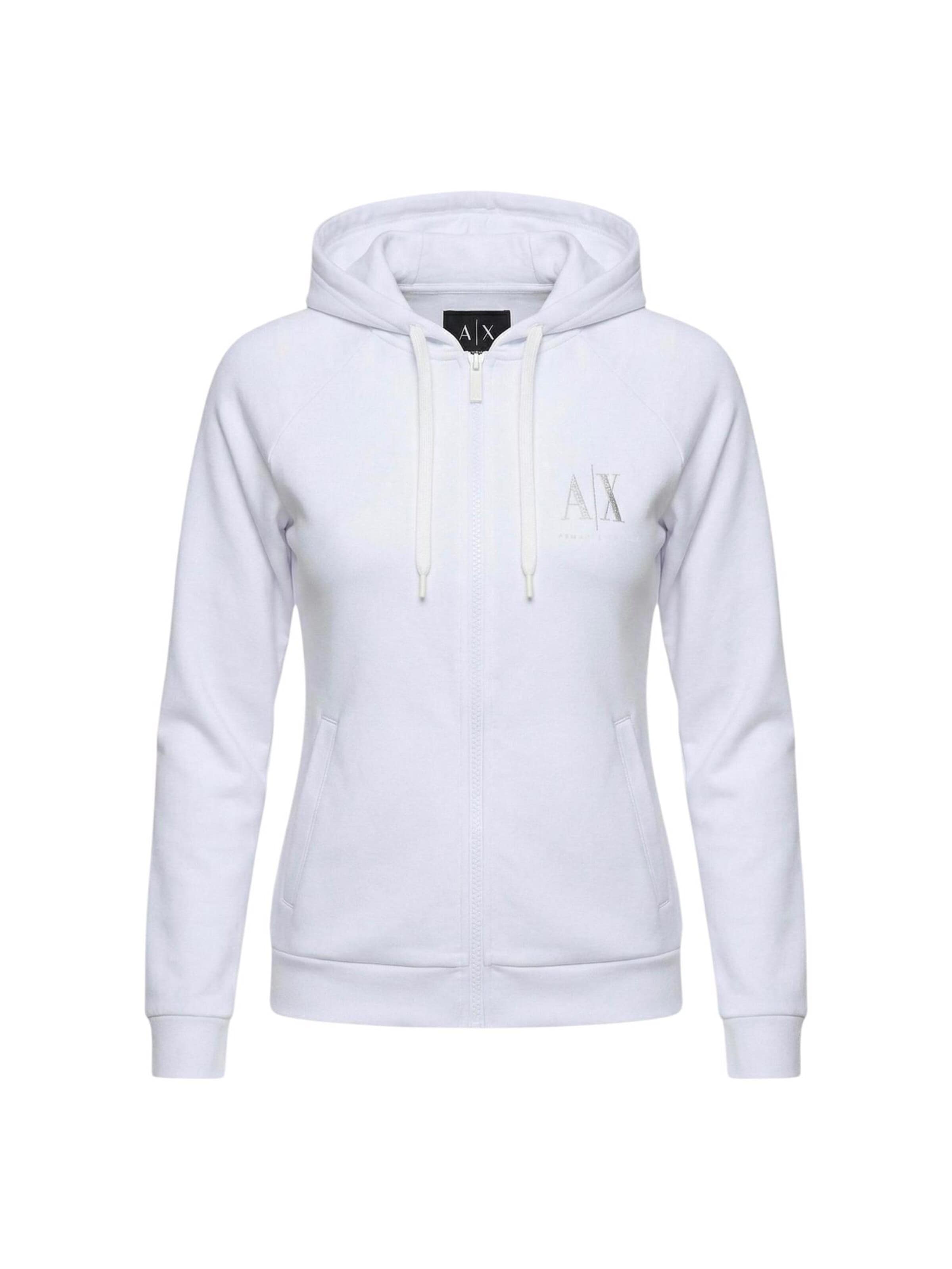 Giacca di felpa 'XW002814 AF13397' di ARMANI EXCHANGE in bianco: frontale