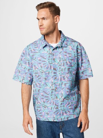 QUIKSILVER Comfort fit Athletic button up shirt 'LENORA' in Blue: front