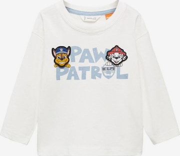 Tricou 'Pawtwins' de la MANGO KIDS pe alb: față