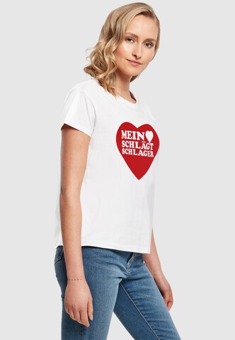 Merchcode T-Shirt 'MHSS Herz' in Weiß