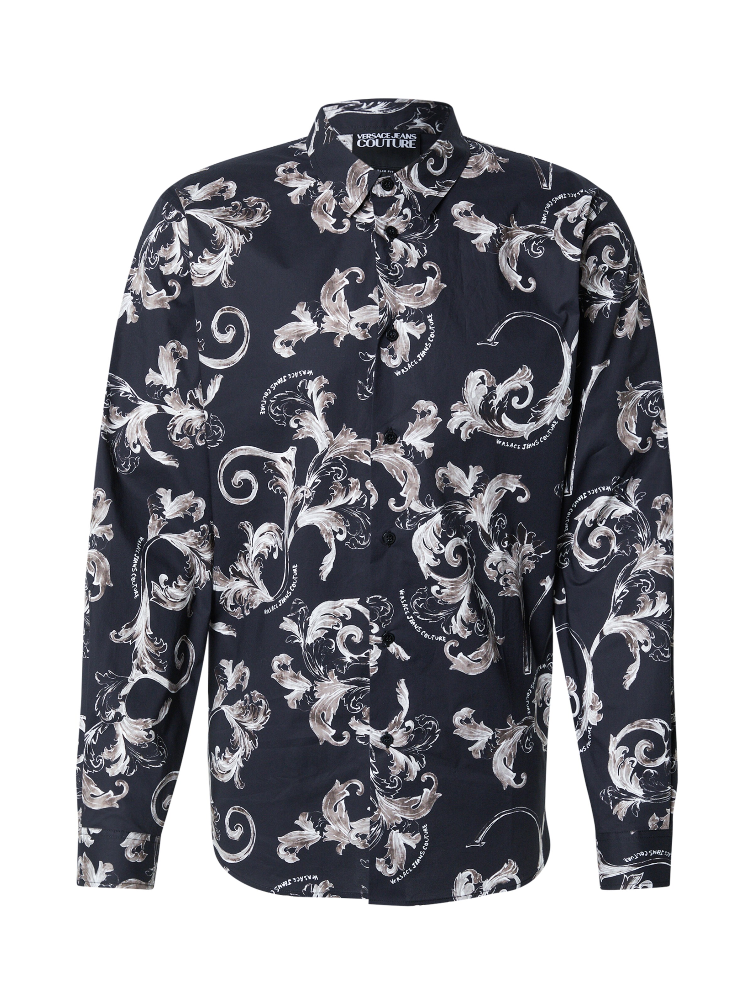 Versace Jeans Couture Kitsas lõige Triiksärk, värv must: eest vaates