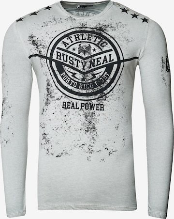 Rusty Neal Cooles Longsleeve mit großem Front Print in Grau: predná strana