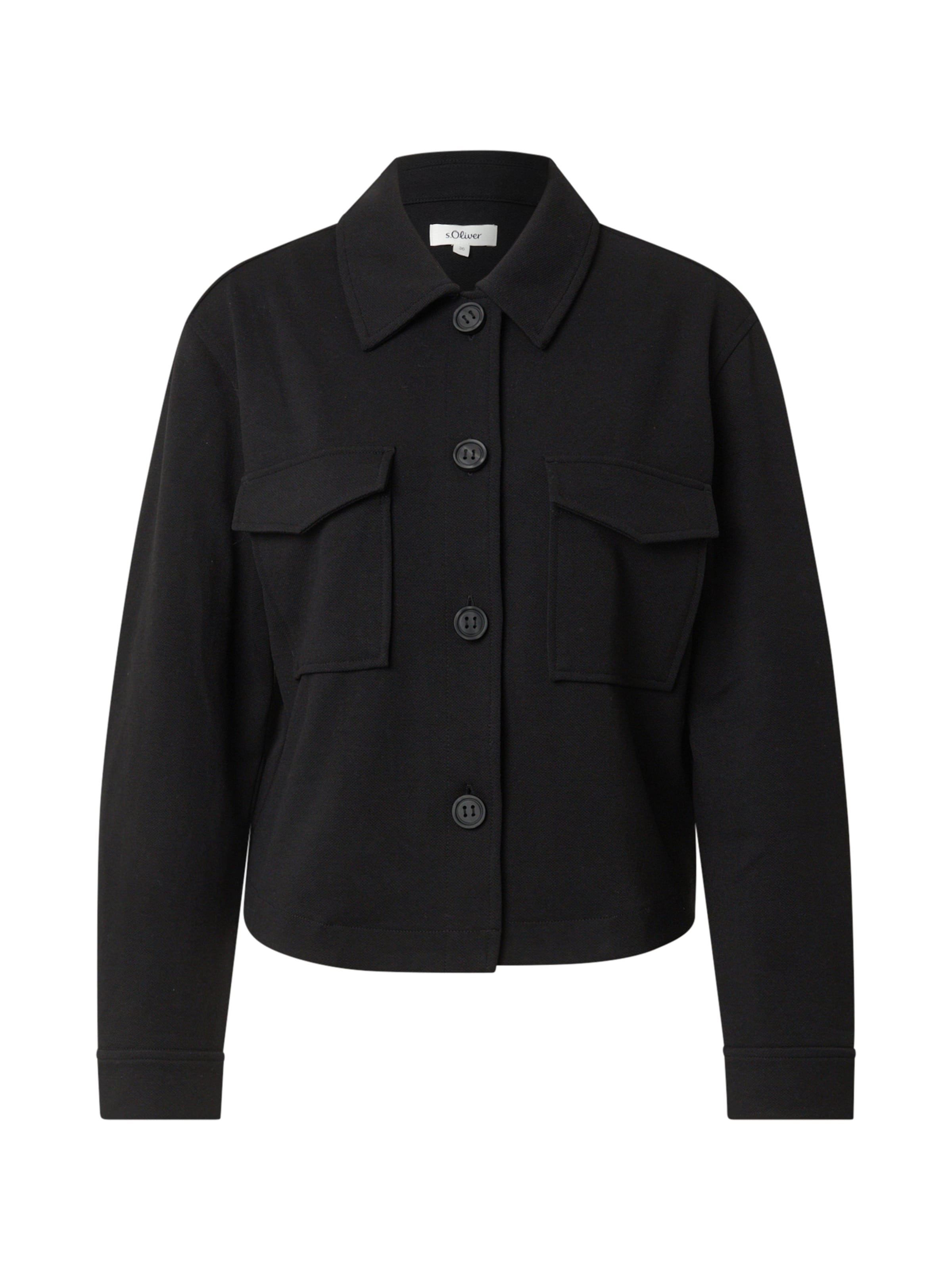 s.Oliver Φθινοπωρινό και ανοιξιάτικο μπουφάν σε μαύρο: μπροστά