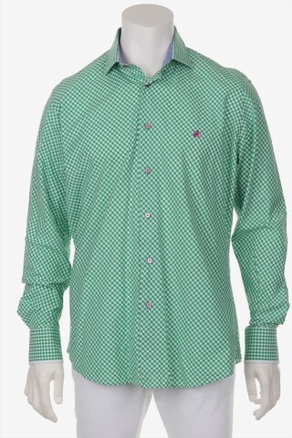 EDO POPKEN of Switzerland Button Up Shirt in L-XL in Green: front