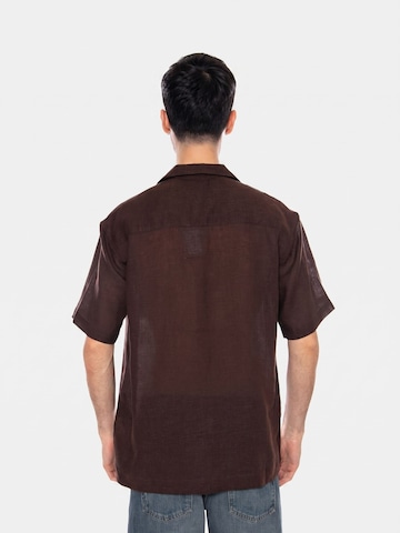 Only & Sons Comfort fit Koszula 'SHORT SLEEVES SHIRT COFFEE BEAN' w kolorze brązowy