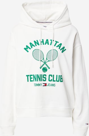 Tommy Jeans Суичър 'Relaxed Tennis Club' в бежово: отпред