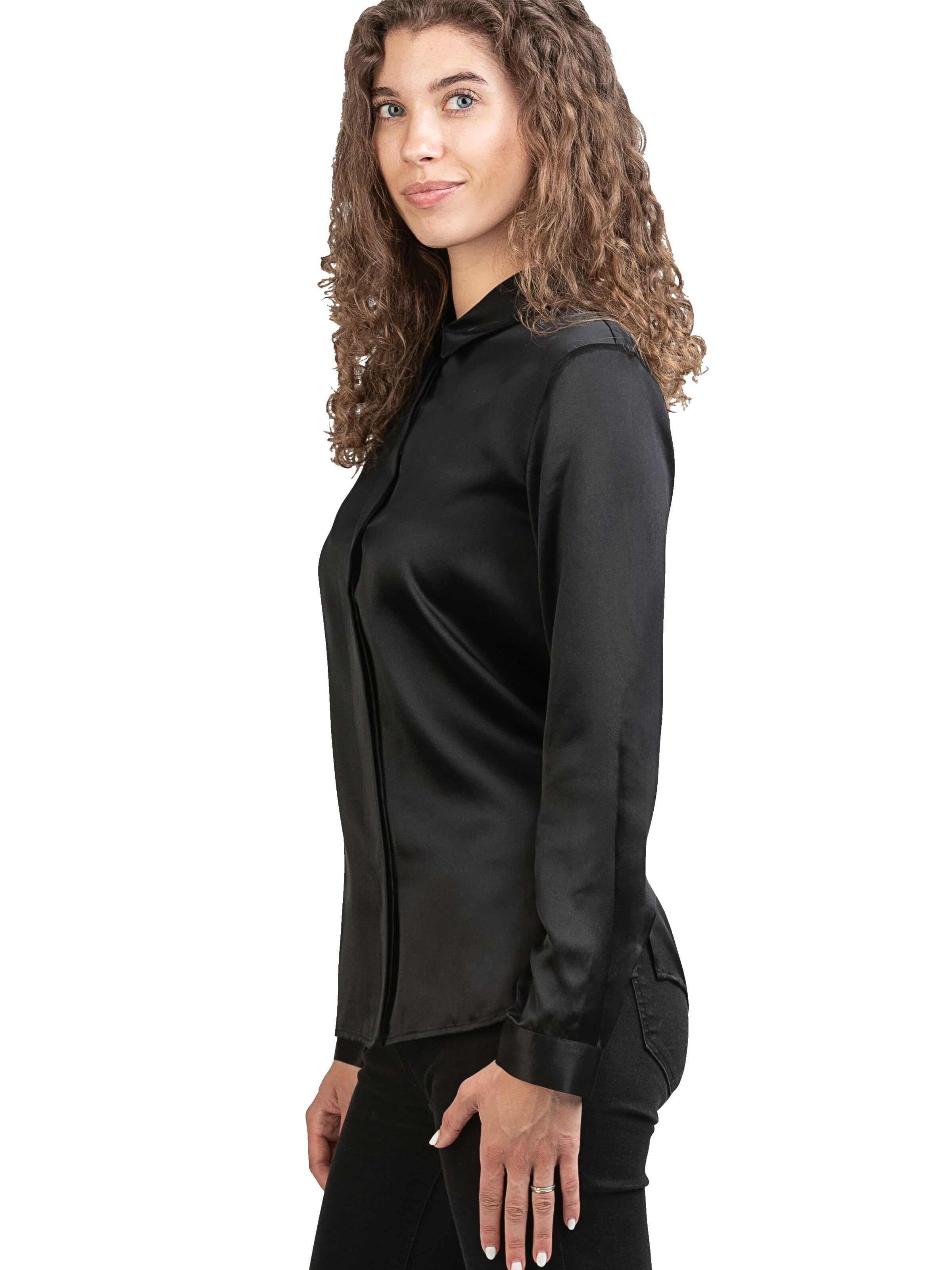 Camicia da donna 'Seidenbluse Camicia da Donna' di Posh Gear in nero