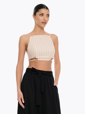 4TAILORS Top 'Toppings' - Béžová: predná strana