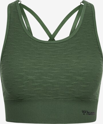 Hummel Bralette Sports Bra 'Focus Seamless' in Green: front