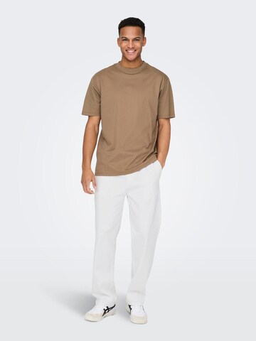 Loosefit Pantalon 'Sinus' Only & Sons en blanc