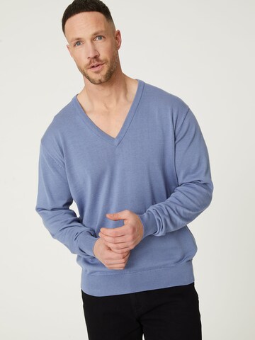 DAN FOX APPAREL Trui 'Deniz' in Blauw: voorkant