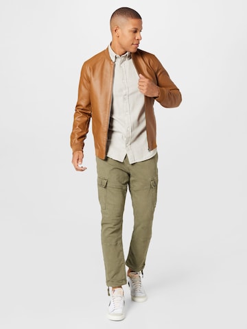 JACK & JONES Slim fit Overhemd 'Brook Grindle' in Grijs