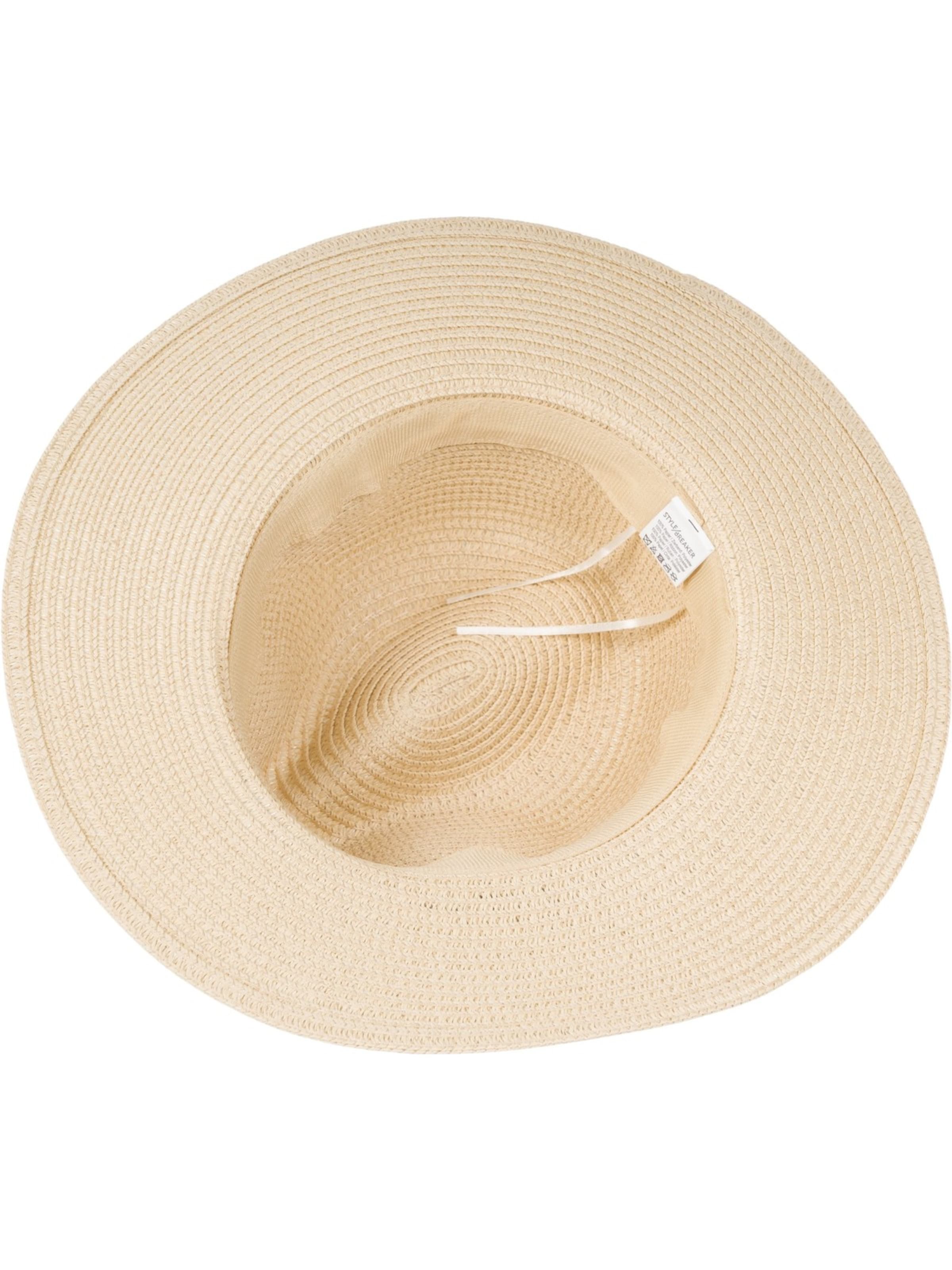 styleBREAKER Hut 'Panama Strohhut Hutband Azteken Muster'‌‌‌‌‌ in Beige