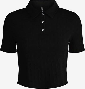 Pieces Petite Poloshirt 'Sandra' in Schwarz: predná strana