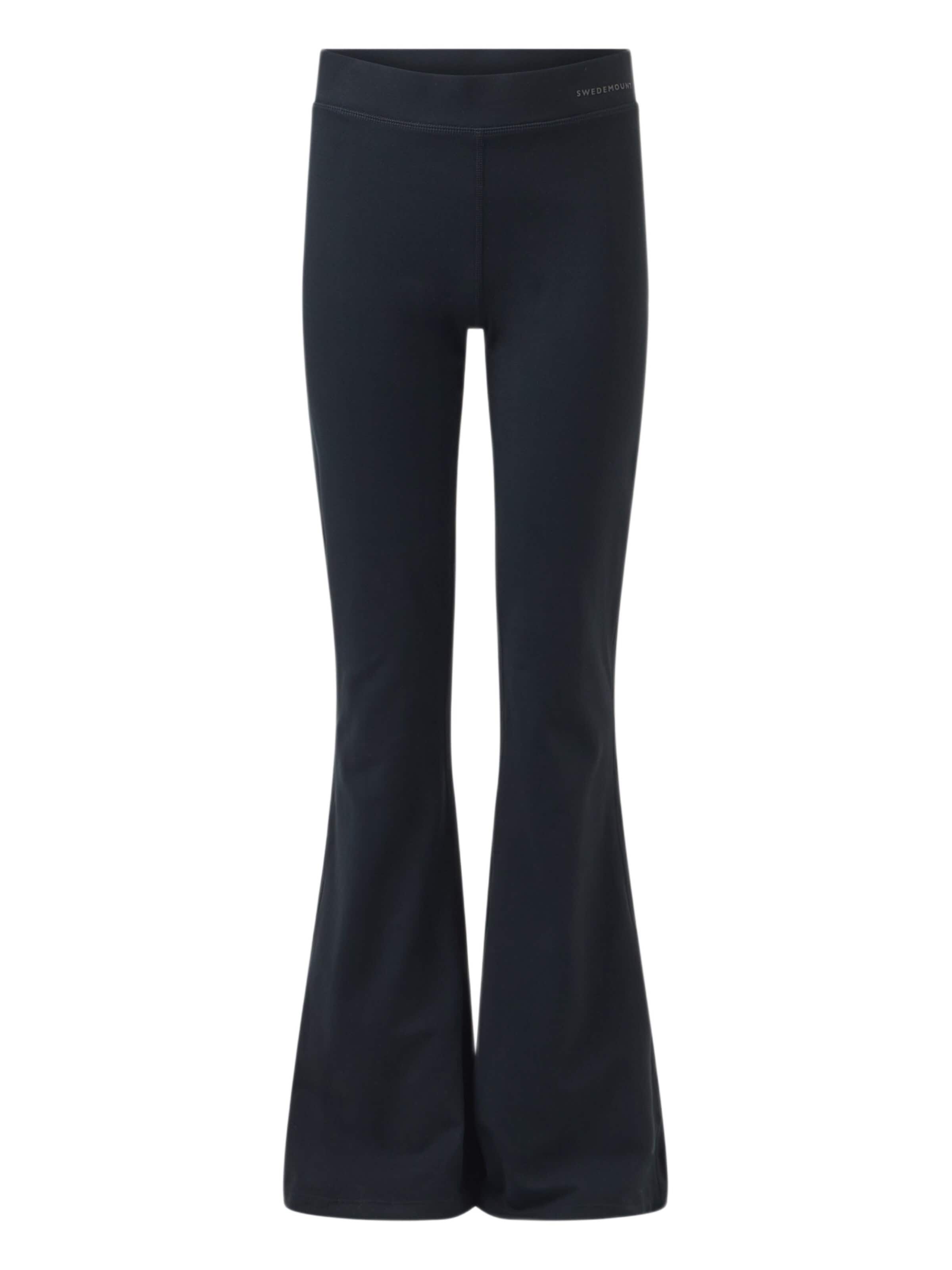 SWEDEMOUNT Bootcut Sportbroek 'Core' in Zwart: voorkant