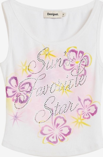 Marškinėliai iš Desigual, spalva – purpurinė / rožinė / balta, Prekių apžvalga