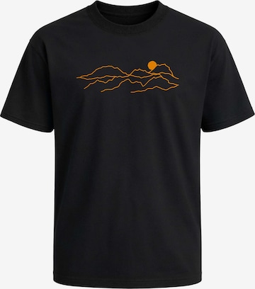 Neverless Shirt 'Bergkette' in Schwarz: Vorderseite