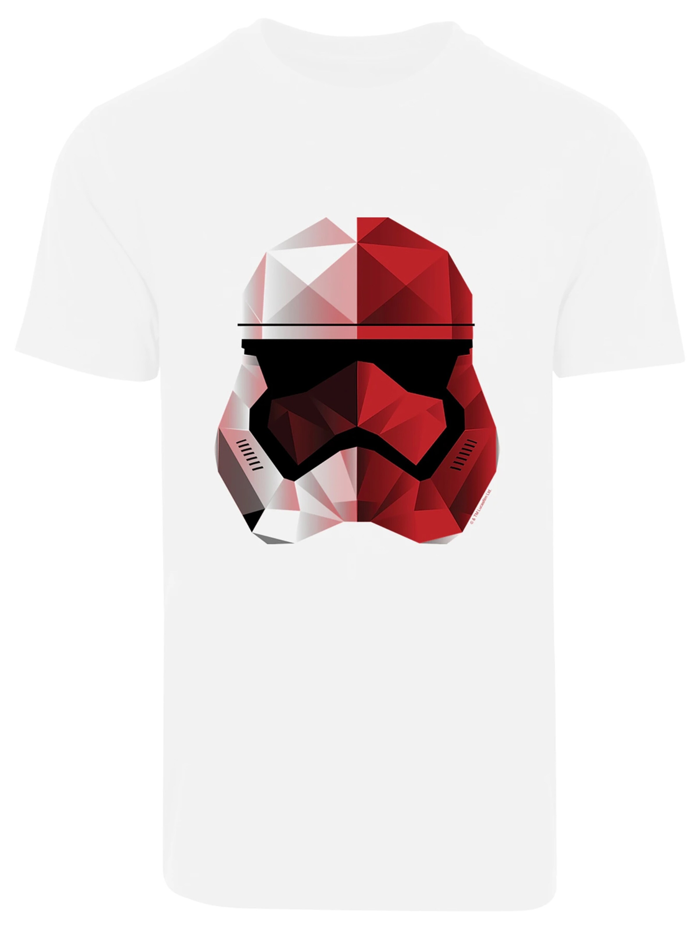 T-Shirt 'Star Wars The Last Jedi Cubist Trooper Helmet' F4NT4STIC en blanc : devant