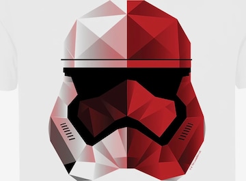 F4NT4STIC Shirt 'Star Wars The Last Jedi Cubist Trooper Helmet' in Wit: voorkant
