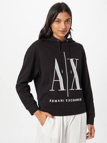 ARMANI EXCHANGE Tréning póló 'FELPA' - fekete: elől