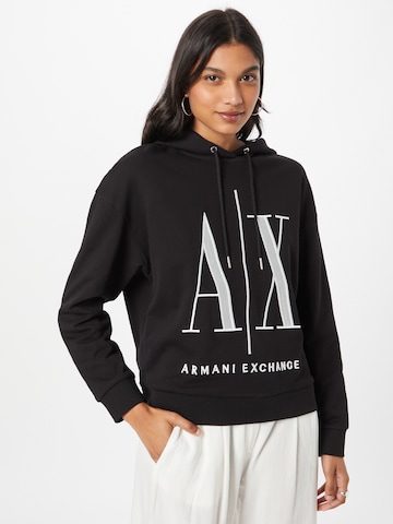 ARMANI EXCHANGE Sweatshirt 'FELPA' in Zwart: voorkant