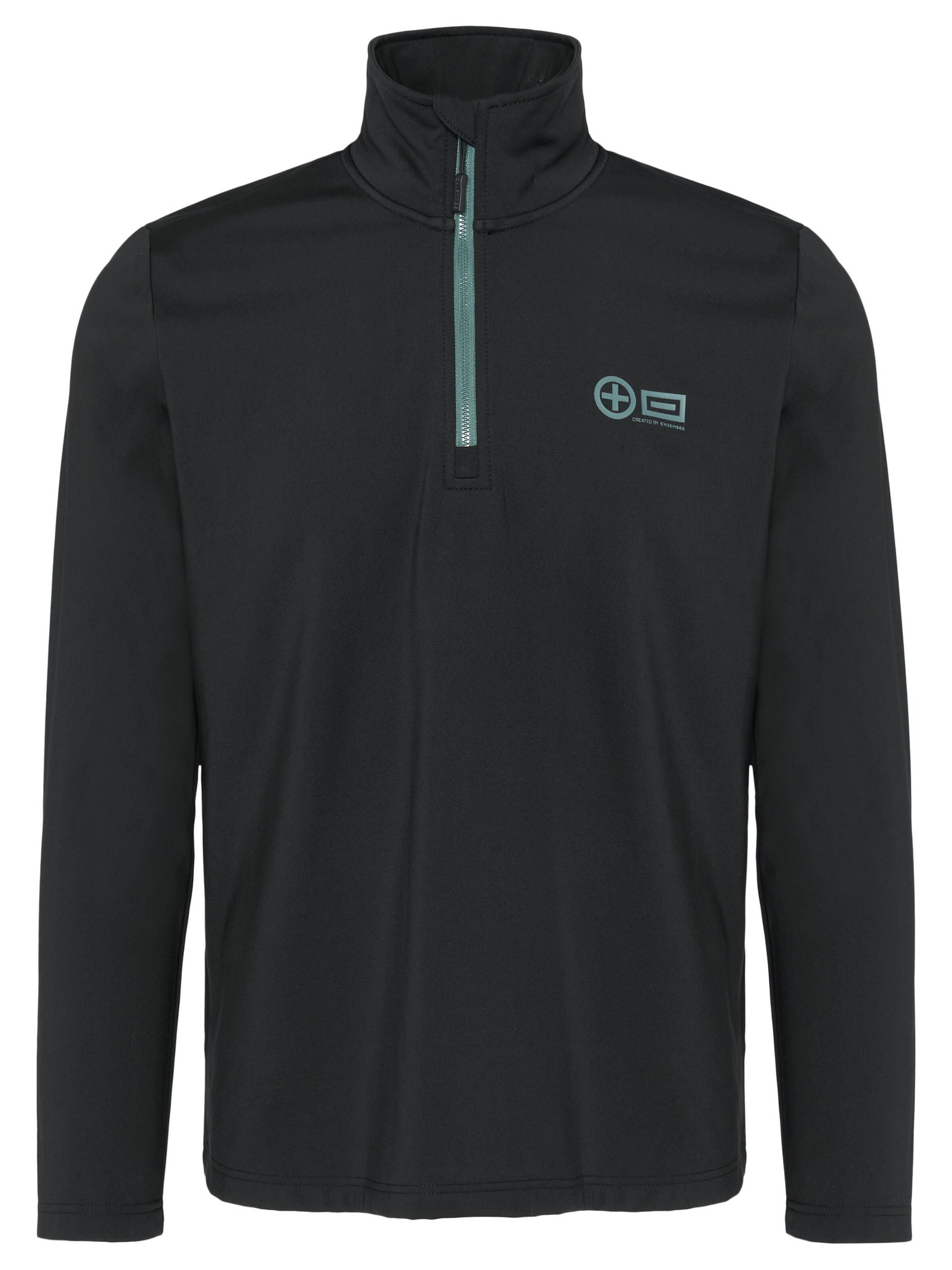 CHIEMSEE Fleece Jacket ' mit großem PlusMinus Print ' in Black: front