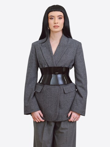 Haute Cuir Belt 'Rounded Hourglass Corset Belt' in Black: front