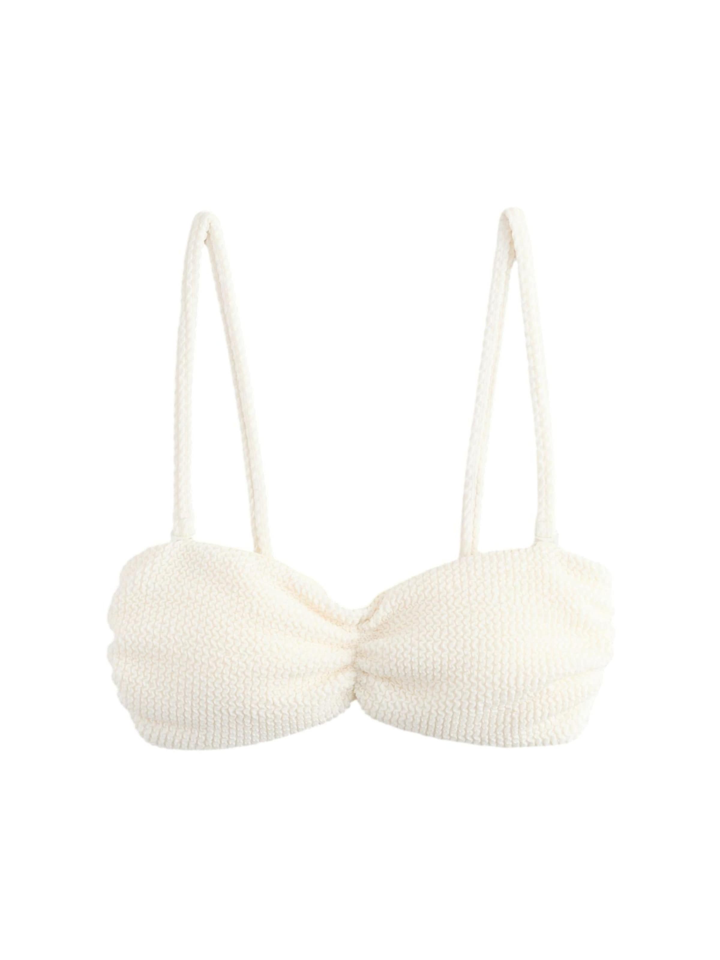 self. Bandeau Bikinitop in Beige: Vorderseite