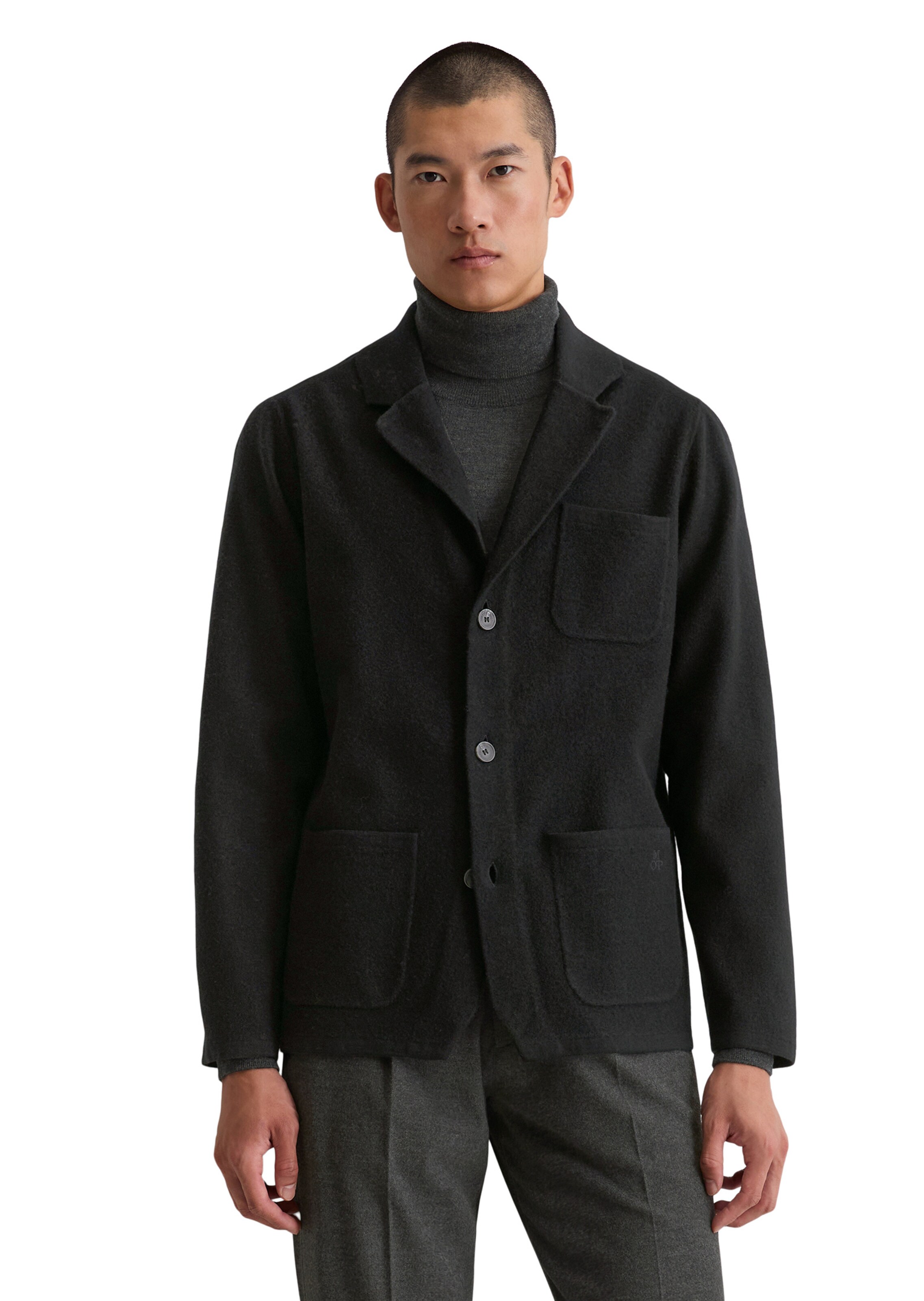 Coupe regular Veste de costume Marc O'Polo en noir : devant