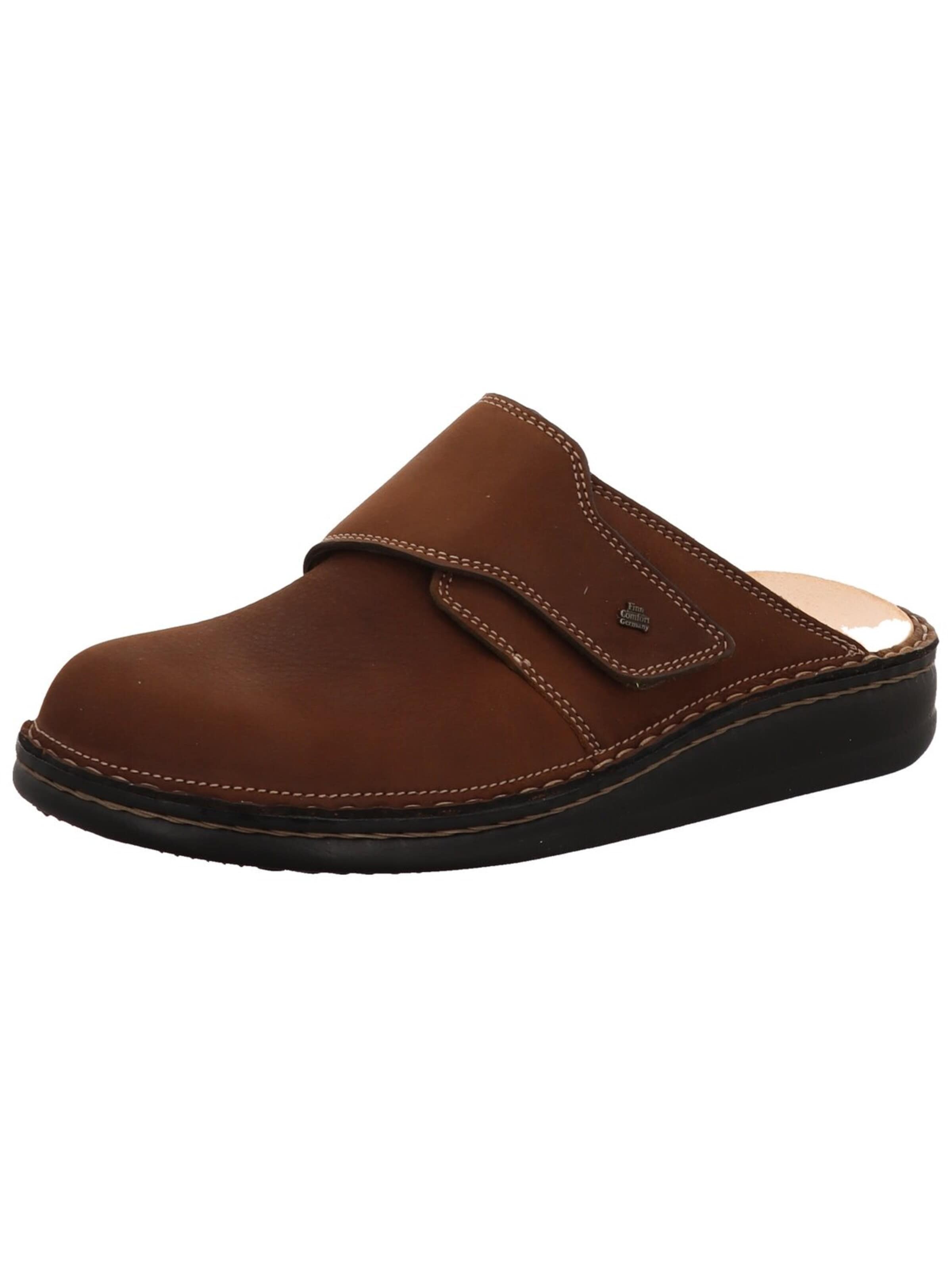 Finn Comfort Mules 'Pantolette Herren Amalfi nut Echtleder in braun' in Brown: front