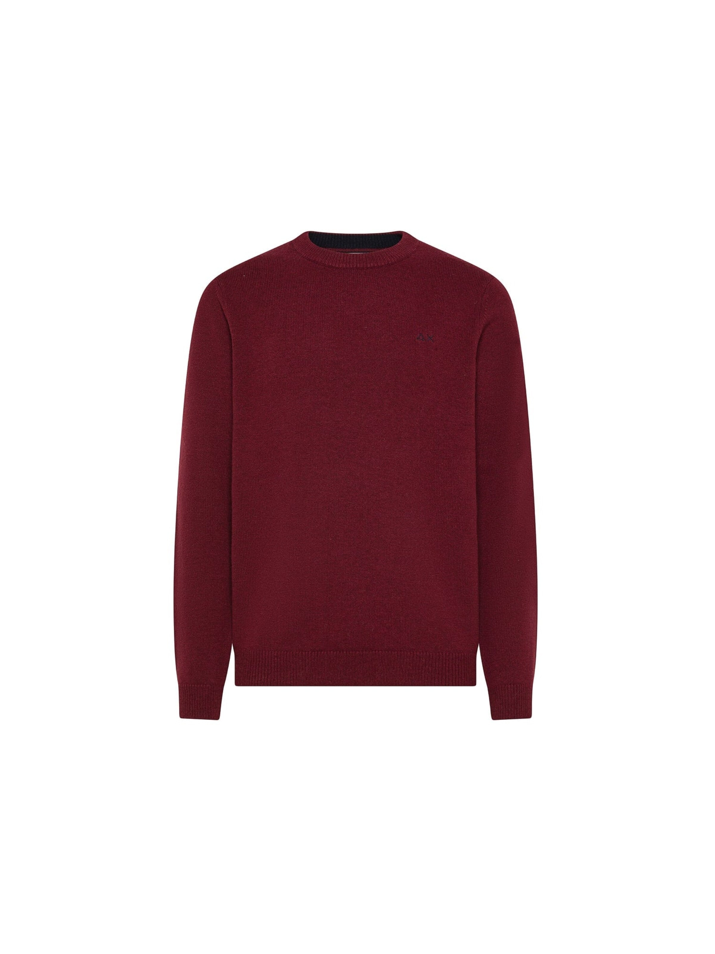 Pull-over 'Men's Crew Neck Sweater in Wool and Cashmere' SUN68 en rouge : devant