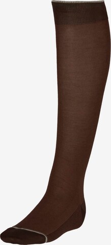 Boggi Milano Knee High Socks in Brown: front