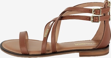 Les Tropéziennes Sandal 'Harco-Ledersandalen' in Brown: front