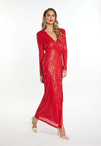 fainaVečernja haljina - crvena boja: prednji dio