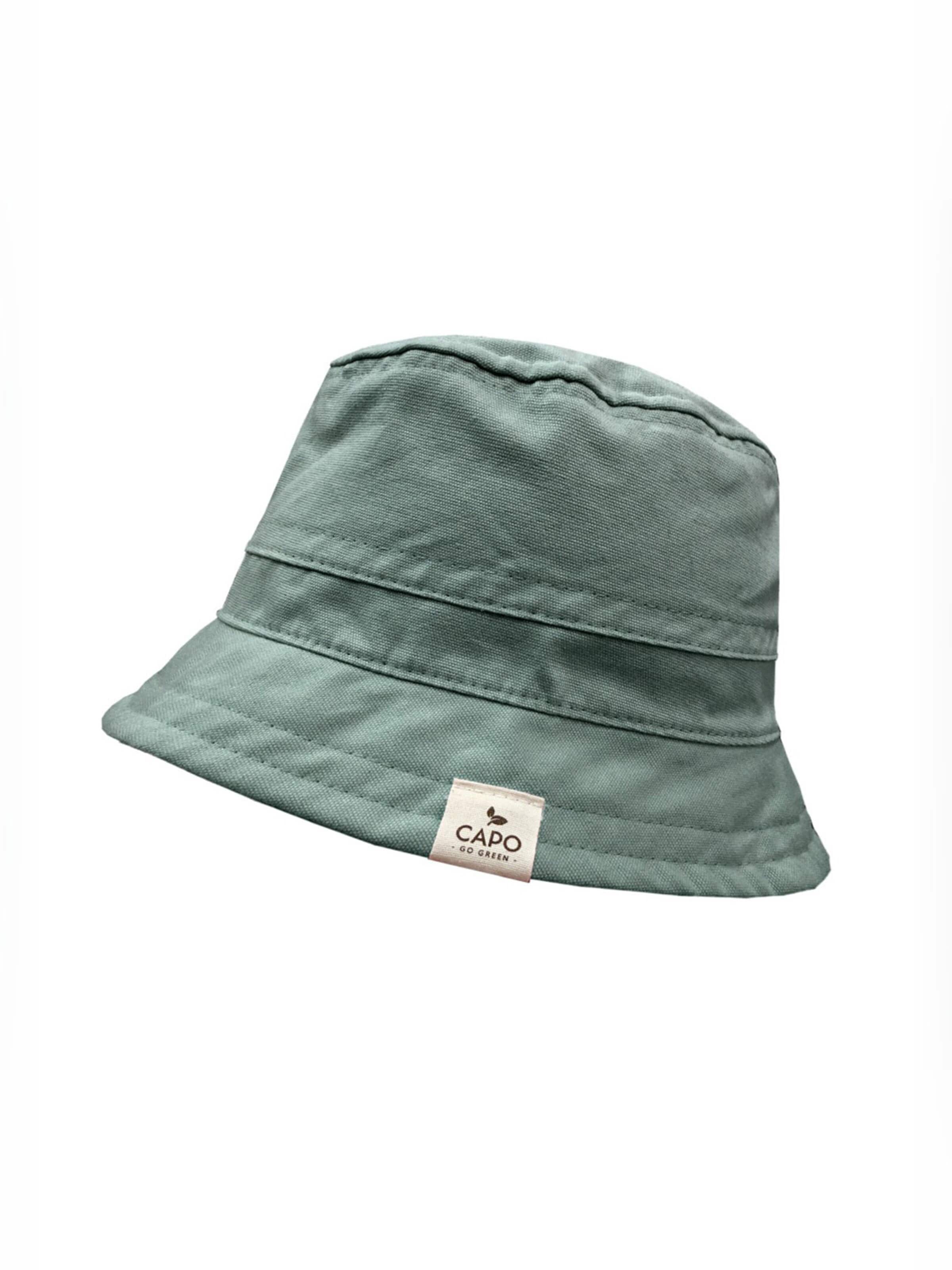 CAPO Hat 'Stoffhut, Canvas, kbA organic cotton, Futter, UV 50' in Green: front