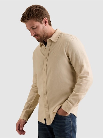 PME Legend Regular Fit Skjorte 'Shirt in 100% cotton with embroidered logo' i beige: forside