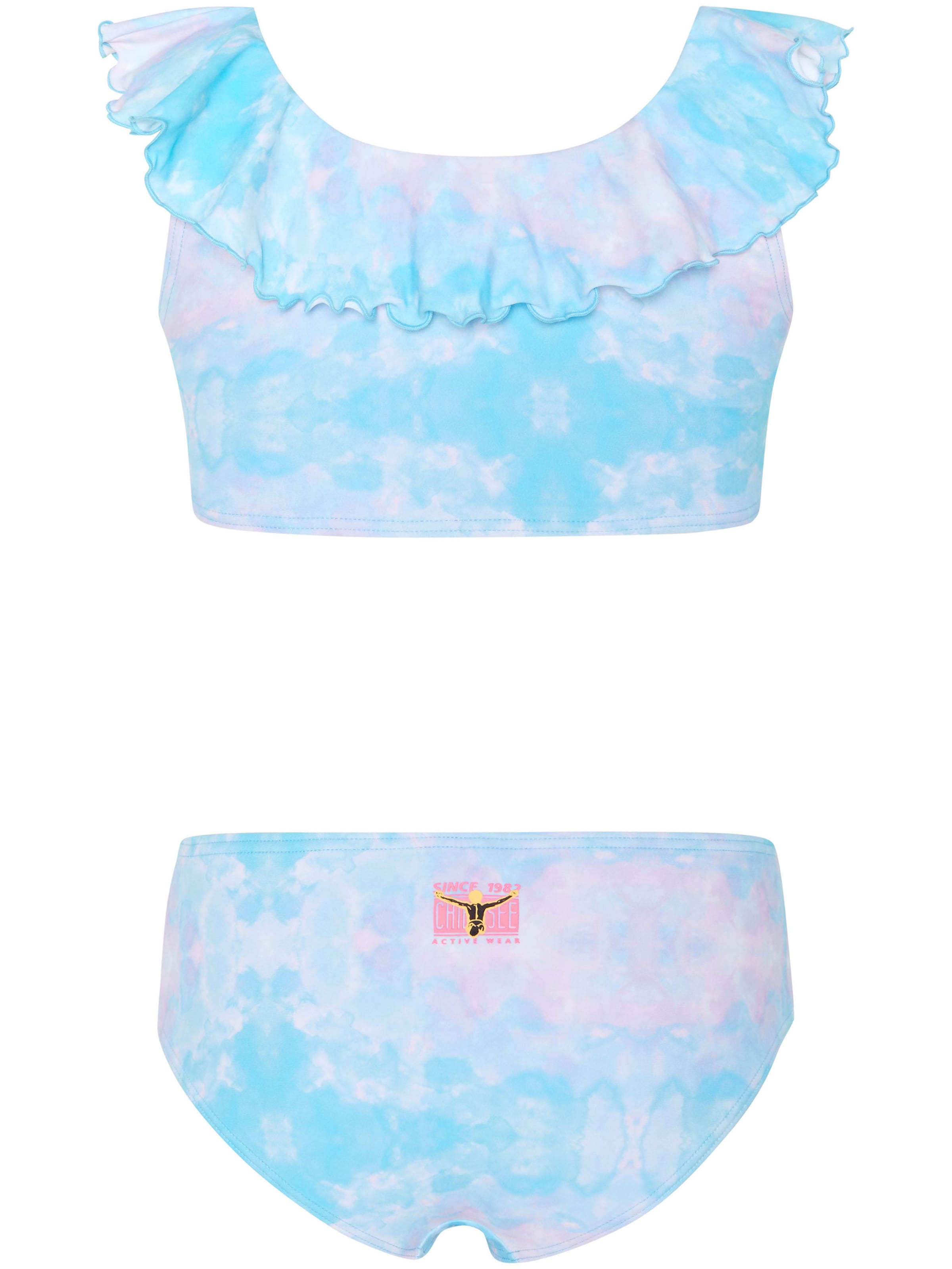 CHIEMSEE Bustier Bikini-Set ' mit Rüschen ' in Blau