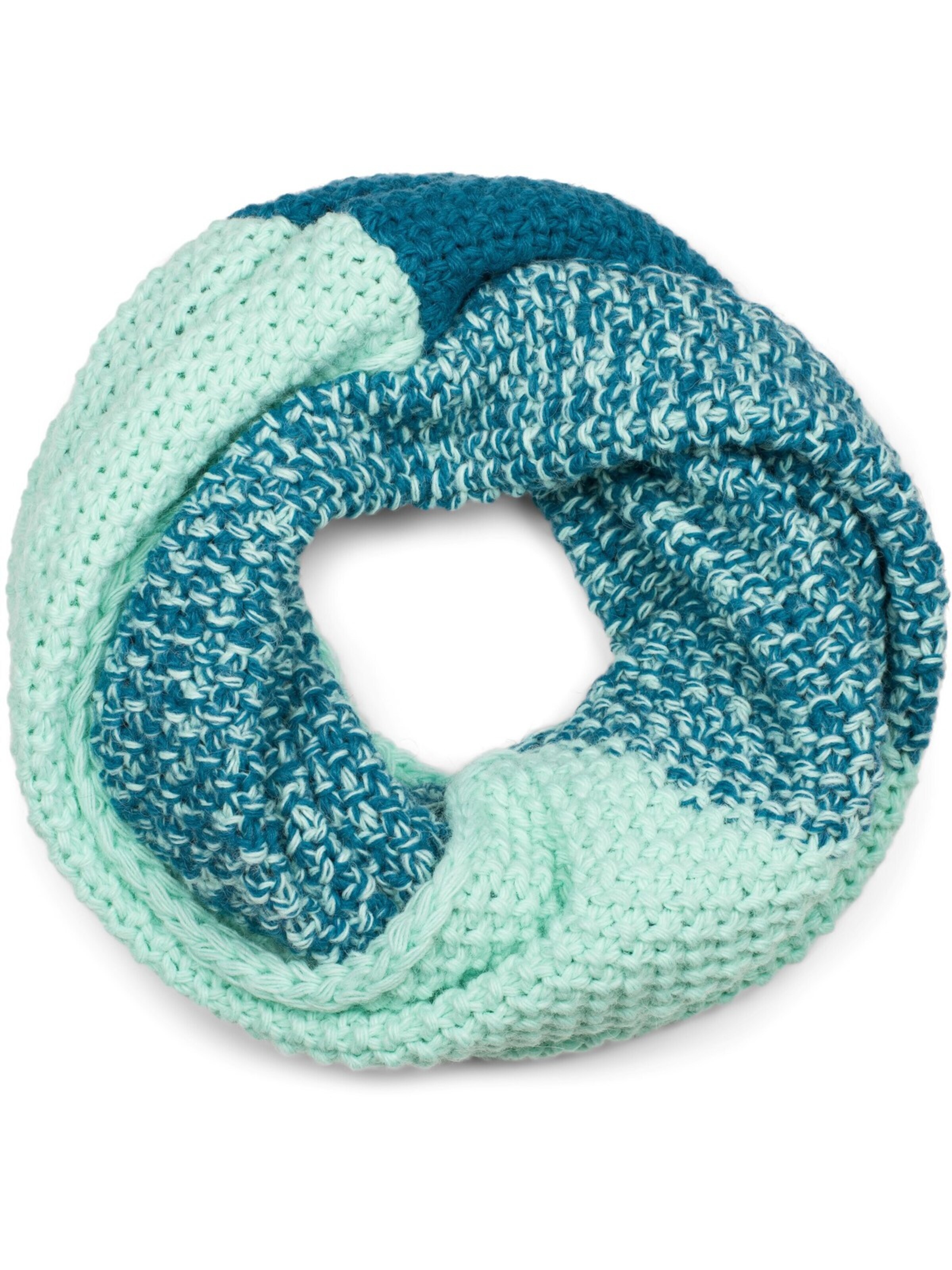 styleBREAKER Schlauchschal '2-Farbiges Ombré Strick Loop'‌‌‌‌‌‌‌‌‌ in Blau: Vorderseite