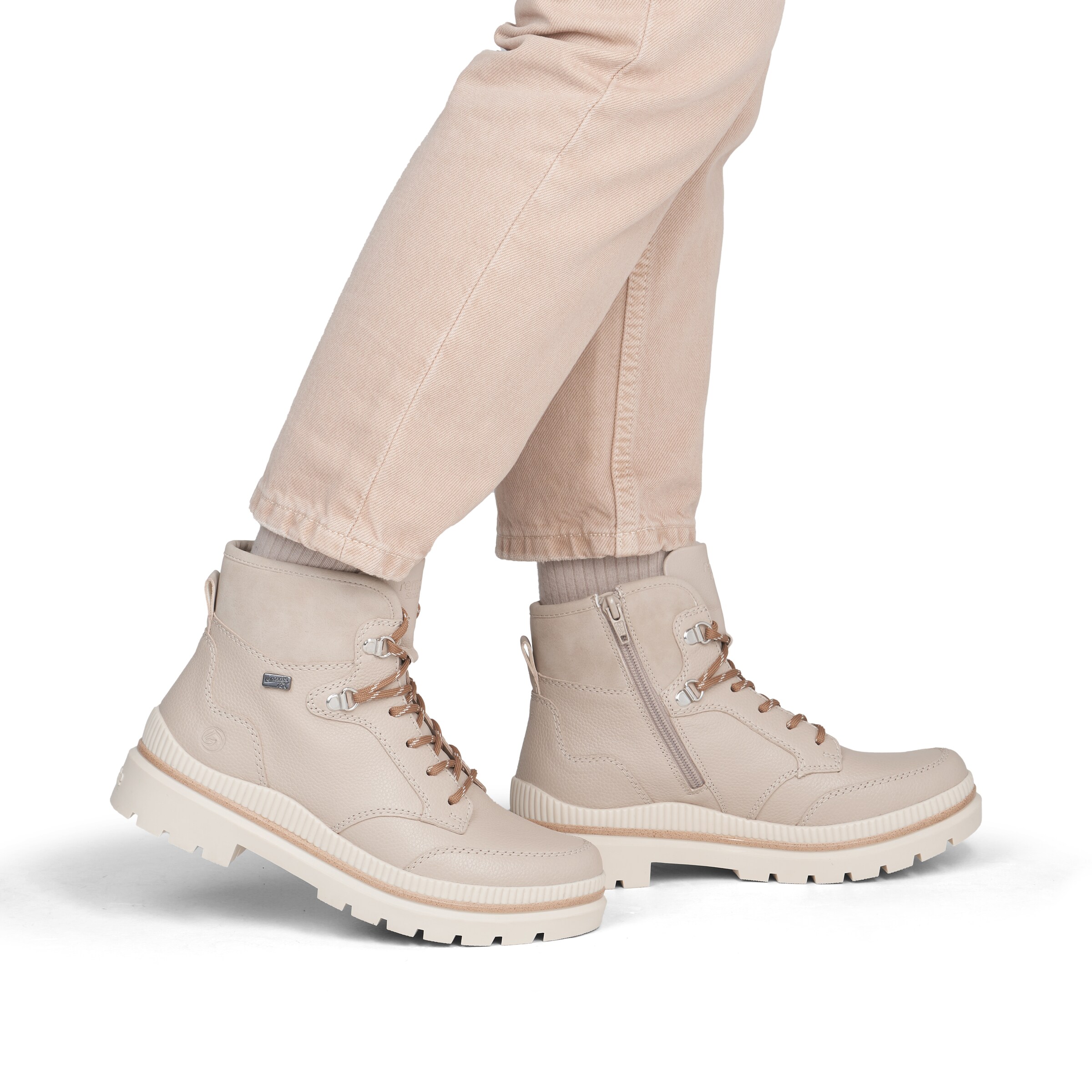REMONTE Schnürstiefelette in Beige