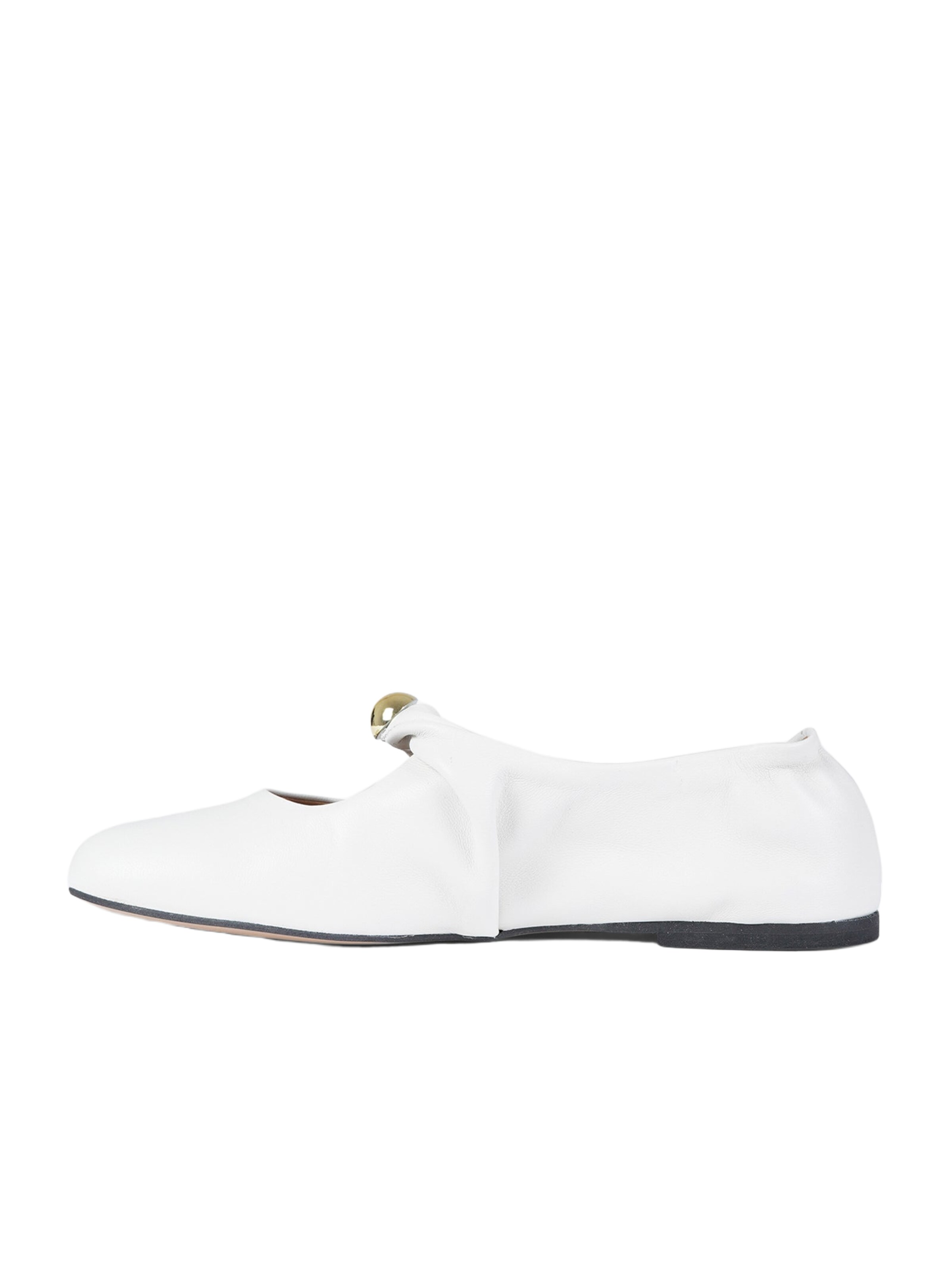 GISEL MOIRE Ballet Flats in White: front
