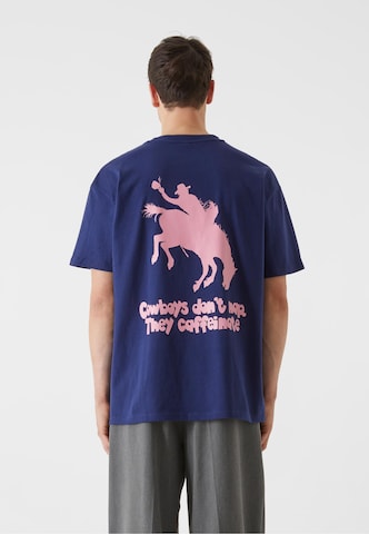 Lost Youth Shirt 'Western Coffee' in Blauw: voorkant