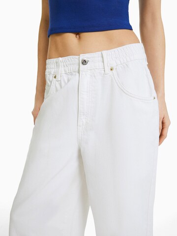 Wide Leg Jean Bershka en blanc