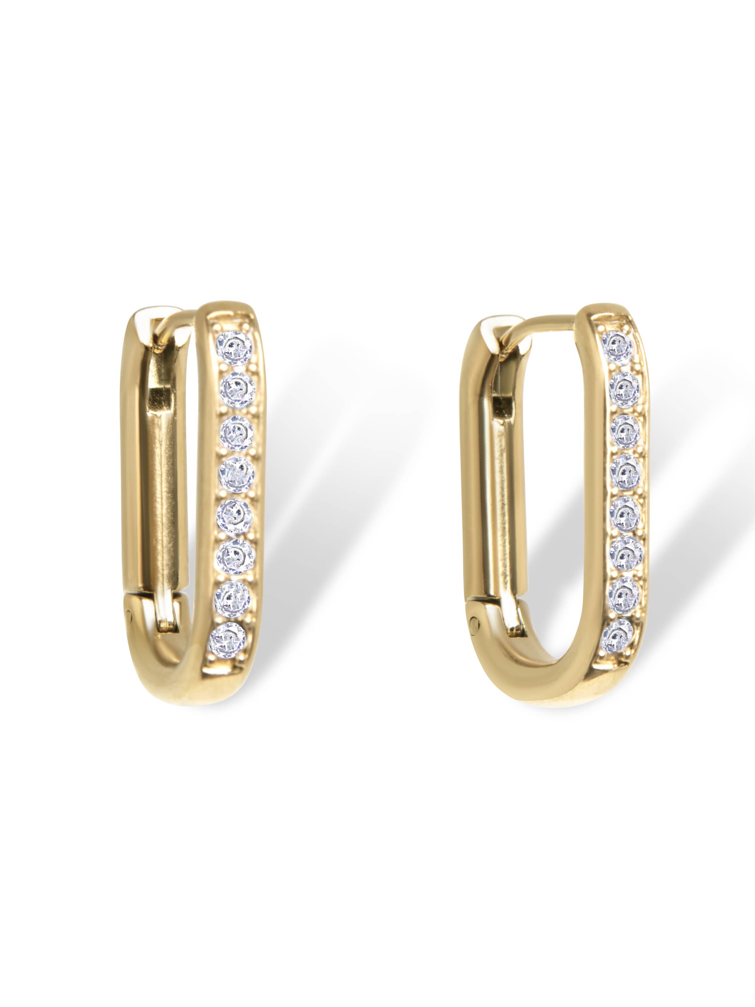 Boucles d'oreilles 'Iris' Amberz en or : devant