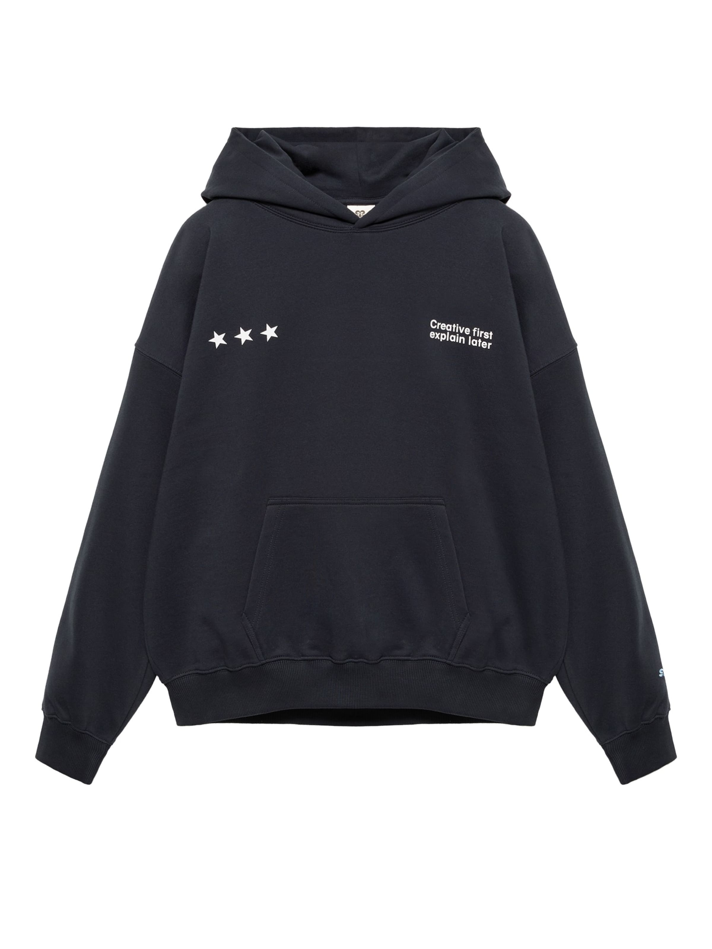Pull&Bear Sweatshirt in XS in nachtblau / hellblau / weiß, Produktansicht